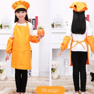 custom kids apron orange small with logo