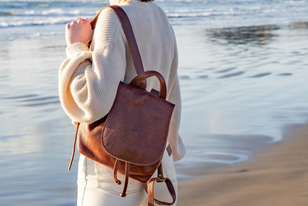 womens leather backpack