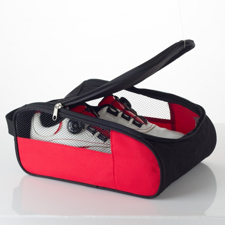 Custom foldable polyester zipper golf shoe bag