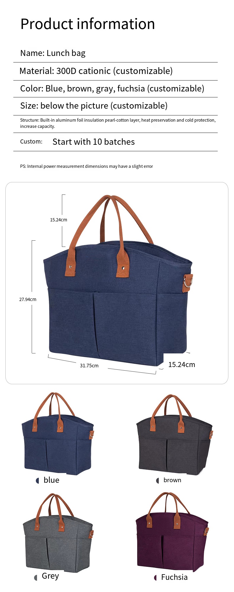 Custom thermos lunch bag