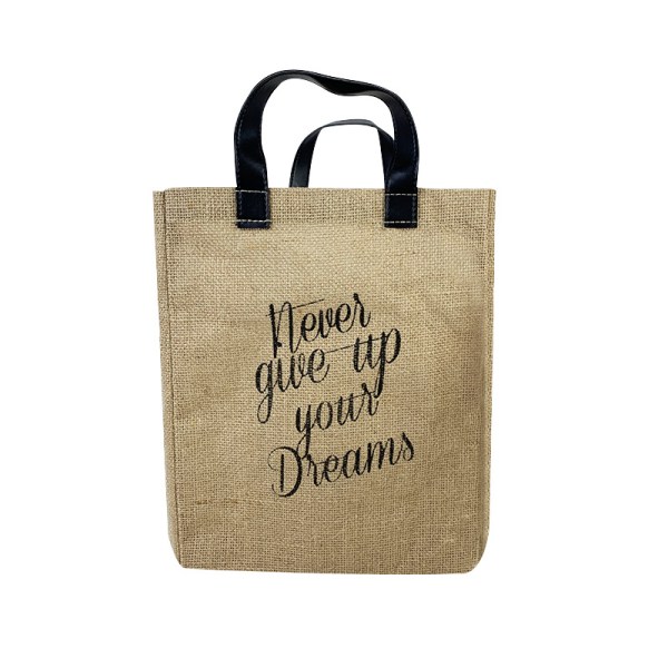 Custom eco friendly jute shopper bag for women