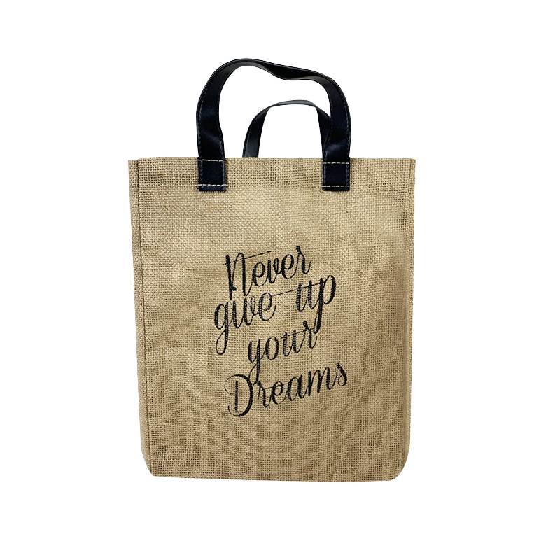 Custom eco friendly jute shopper bag for women