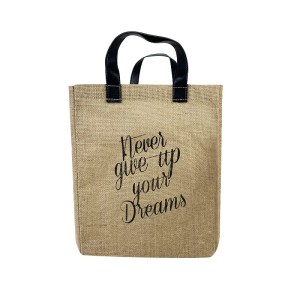 Custom eco friendly jute shopper bag for women
