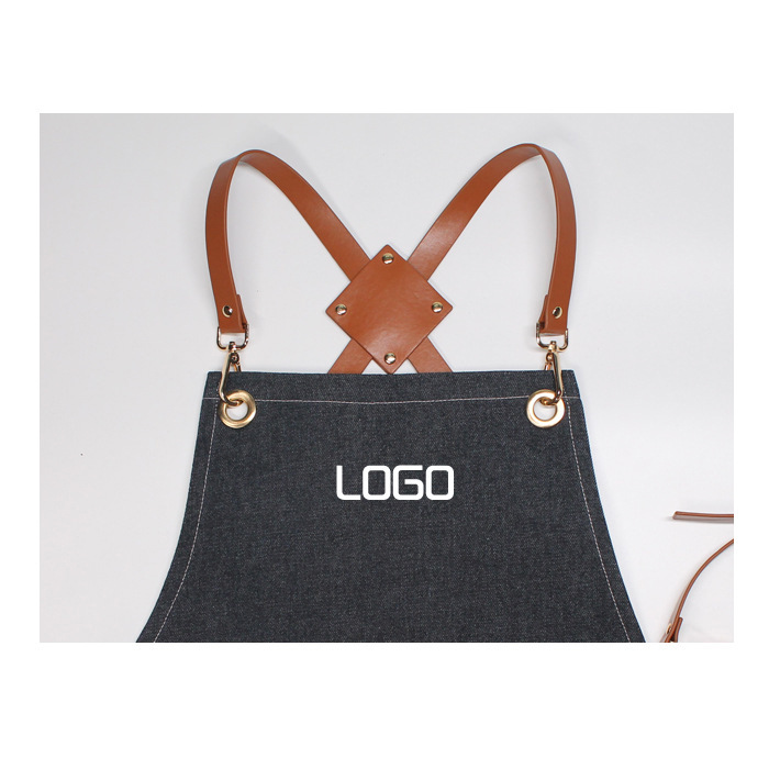 black denim apron