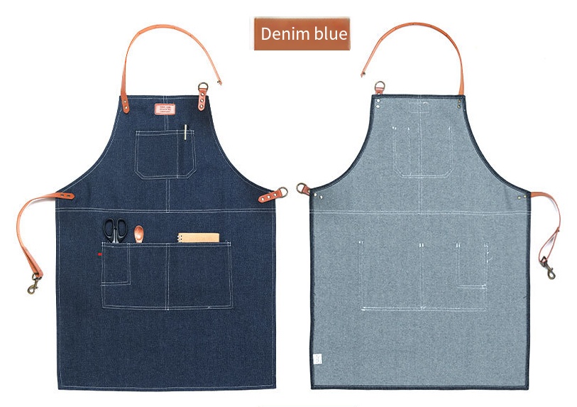 denim apron with pockets