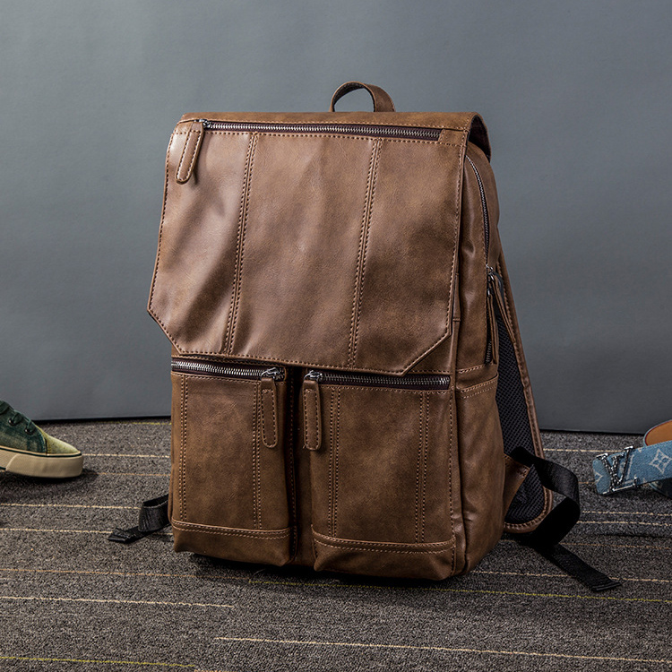 pu leather backpack briefcase