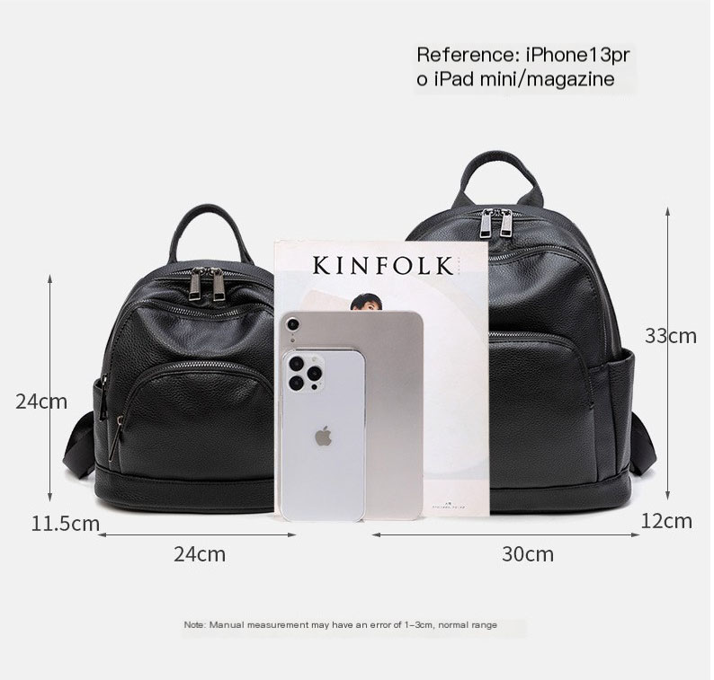 Black Leather Backpack Womens