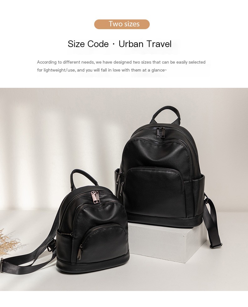 Black Leather Backpack Womens