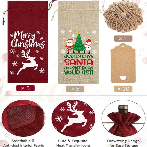Christmas wine bottle bag