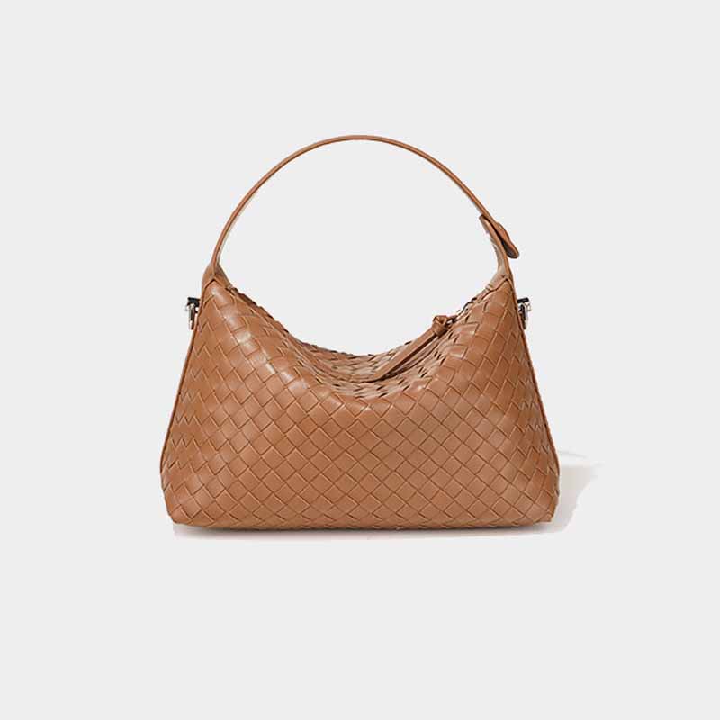 Womens shoulder woven leather bag customize