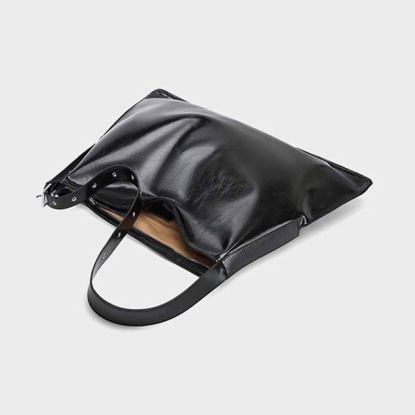 small black leather shoulder bag