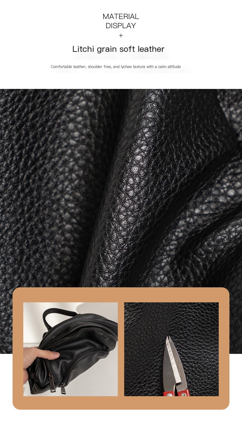 black women's leather backpack