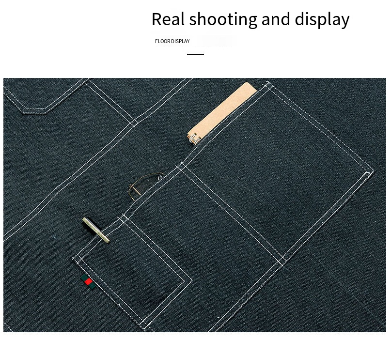 denim apron with pockets