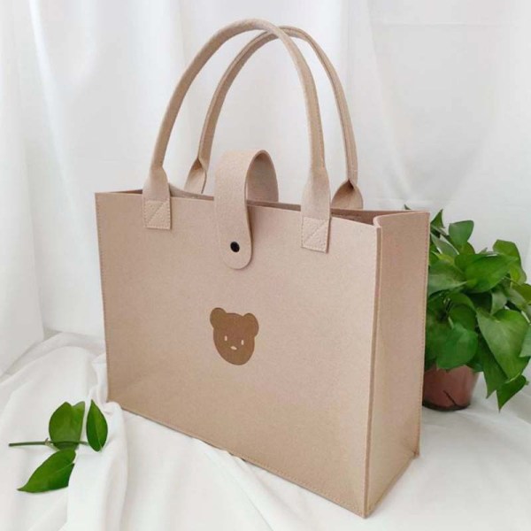 cute tote bag felt with pocket