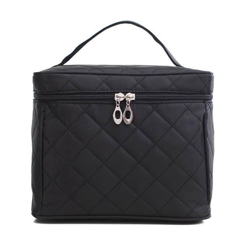 Custom made large folding black cosmetic bag