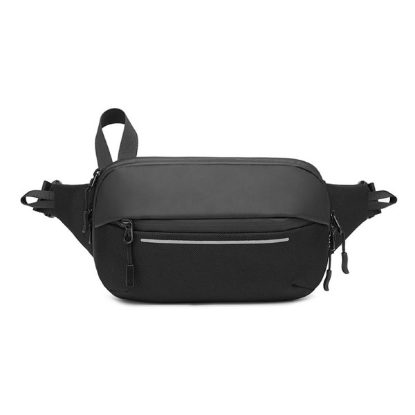 Korean black fanny pack crossbody chest bag custom