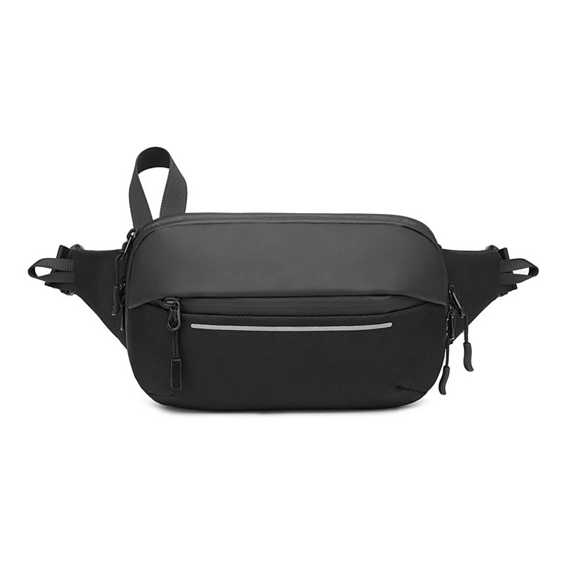 Korean black fanny pack crossbody chest bag custom