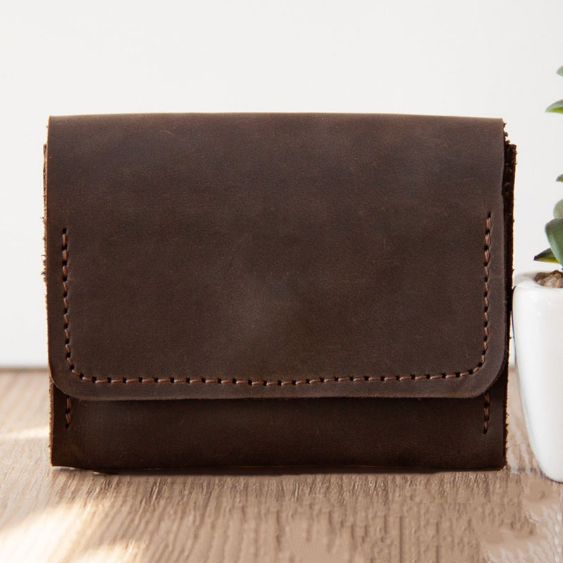 Retro simple leather business card holder custom