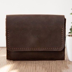 Retro simple leather business card holder custom