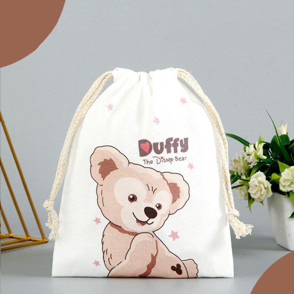 Cartoon canvas drawstring bag