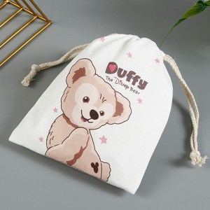 Bear Canvas Drawstring Bag