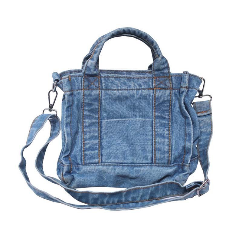 Wholesale women light blue denim tote bag uk