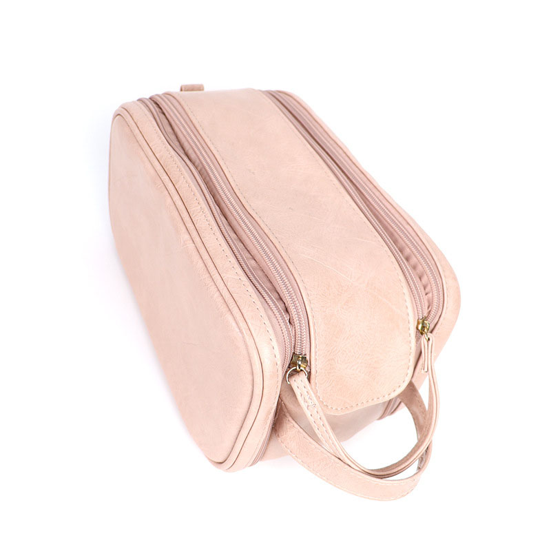 Custom portable women pu designer toiletry bag