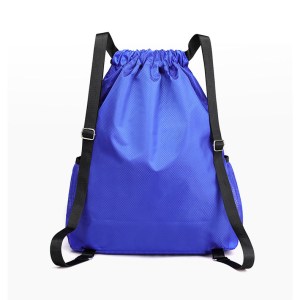blue drawstring bag custom