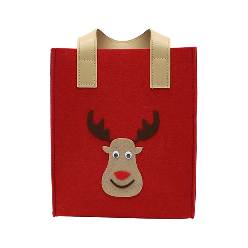 Red fabric felt christmas bags custom wholesale