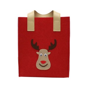 Red fabric felt christmas bags custom wholesale
