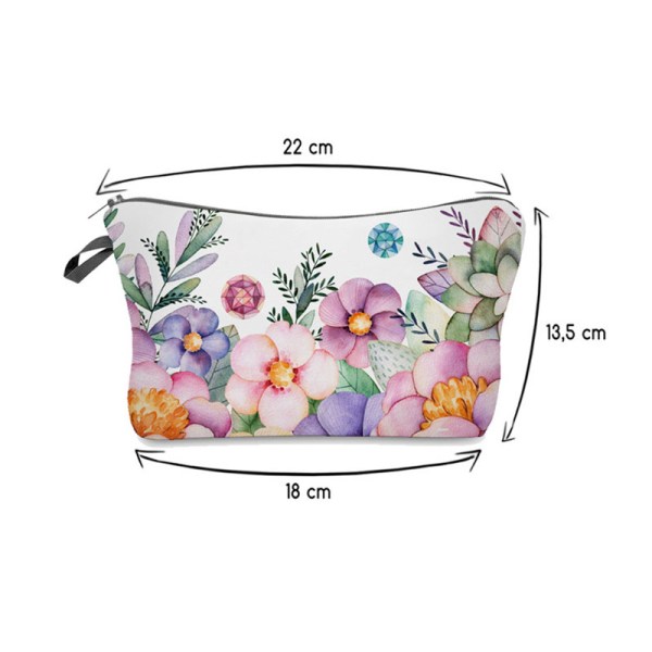 floral makeup bag size