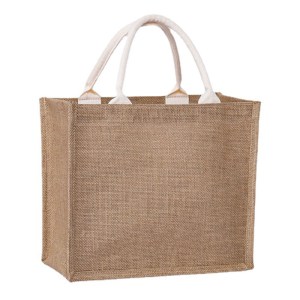 Custom blank fabric jute shopping bag for women