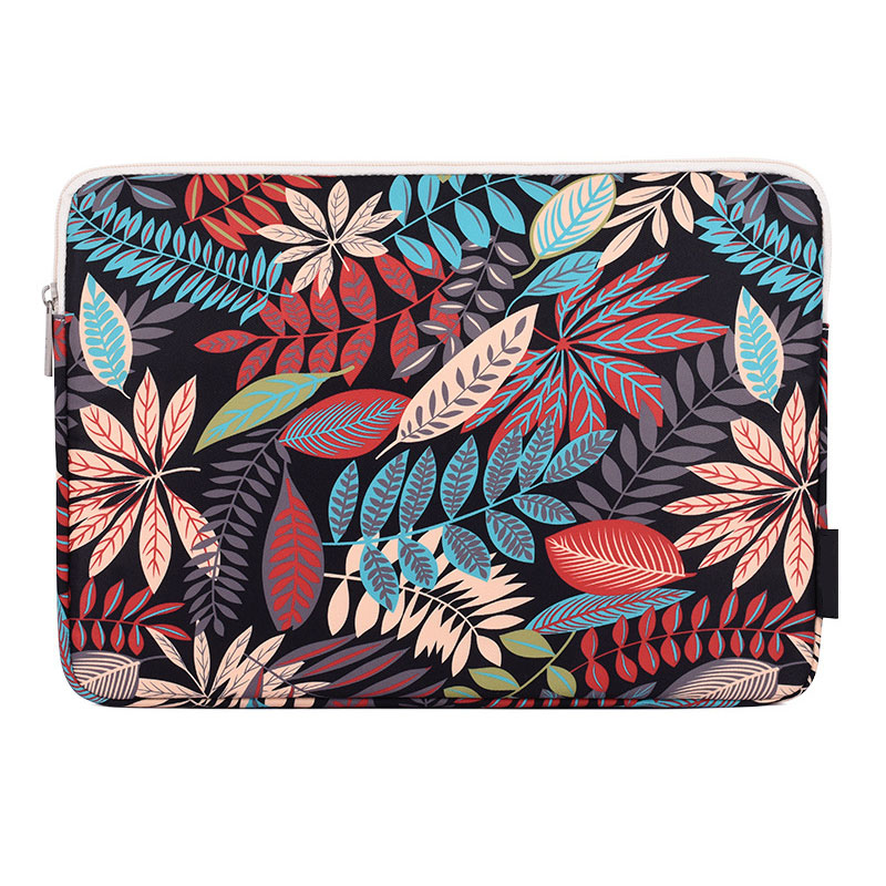 Colorful leaf print 16 laptop sleeve wholesale