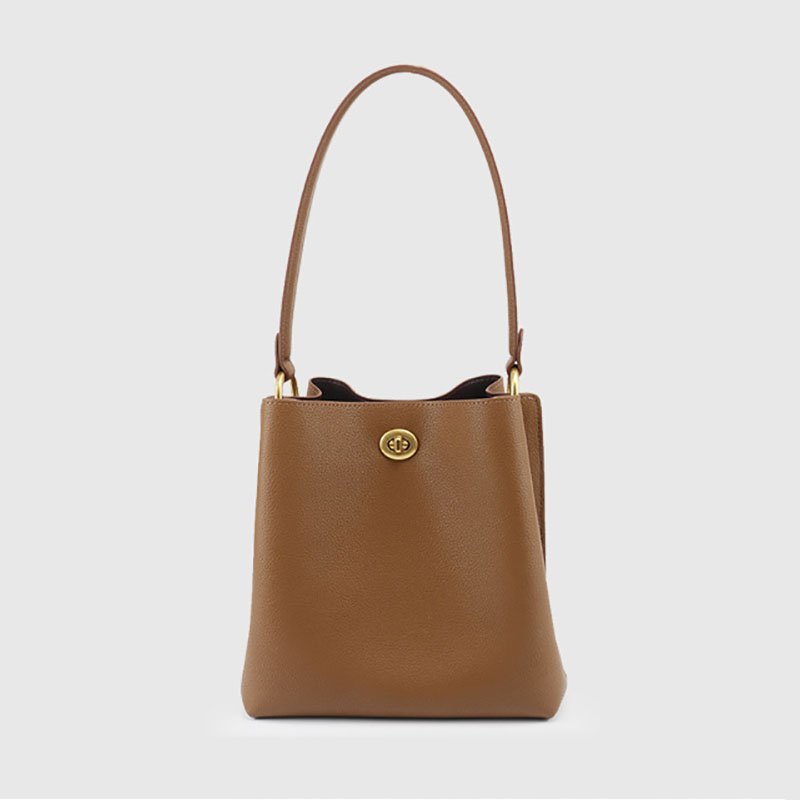 Womens Khaki tote leather bucket bag wholesale