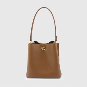 Womens Khaki tote leather bucket bag wholesale