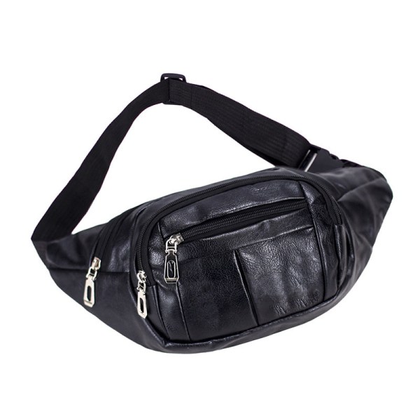 Waterproof zipper pu leather fanny pack wholesale