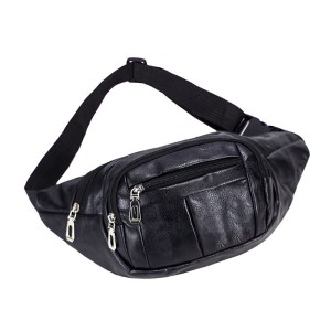 Waterproof zipper pu leather fanny pack wholesale