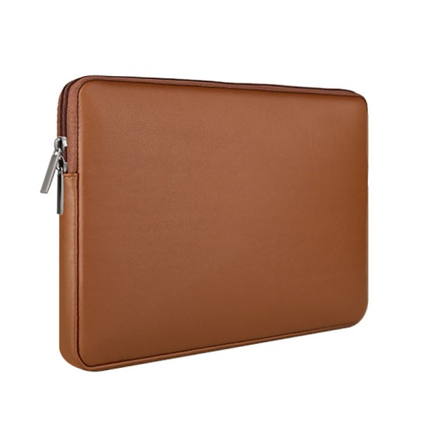 custom brown waterproof pu leather laptop sleeve