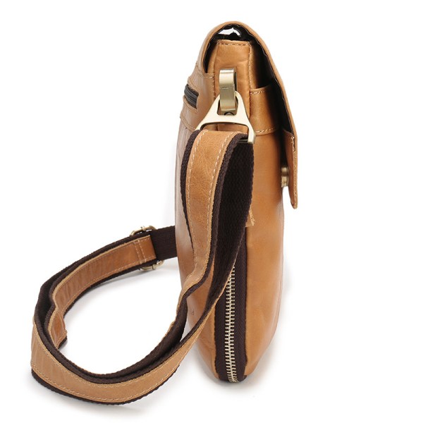 brown leather messenger bag