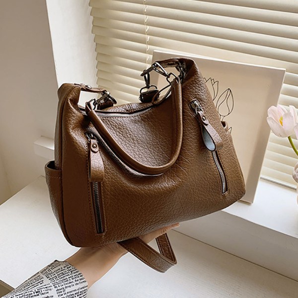 light brown shoulder bag