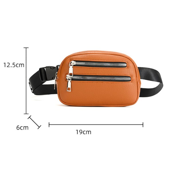 Brown pu waist bag women's