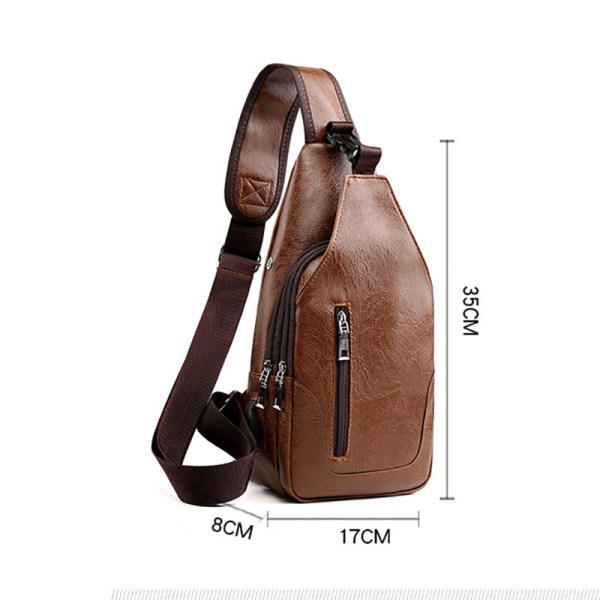 mens leather sling bag size