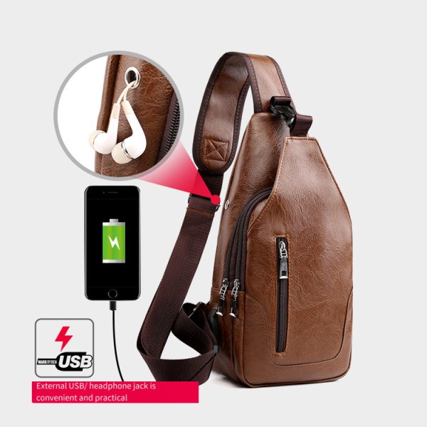 usb crossbody chest bag