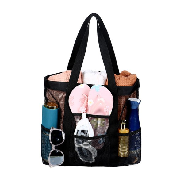 Black mesh swim bag
