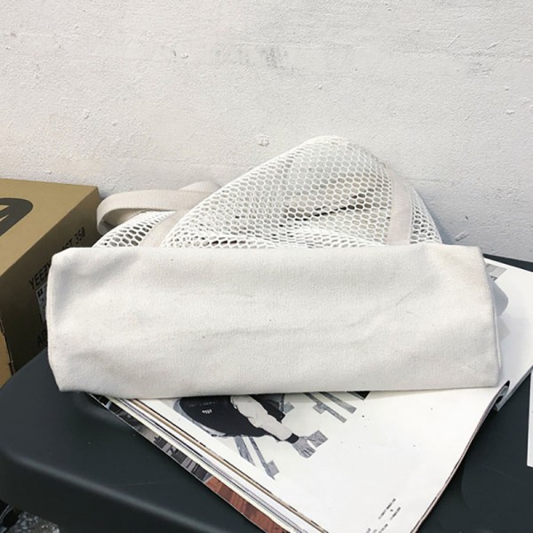 mesh canvas tote bag