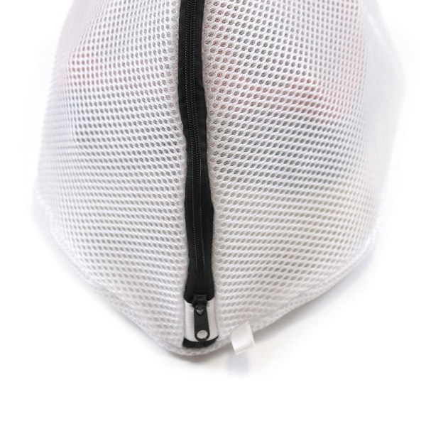 Black zippered mesh bag