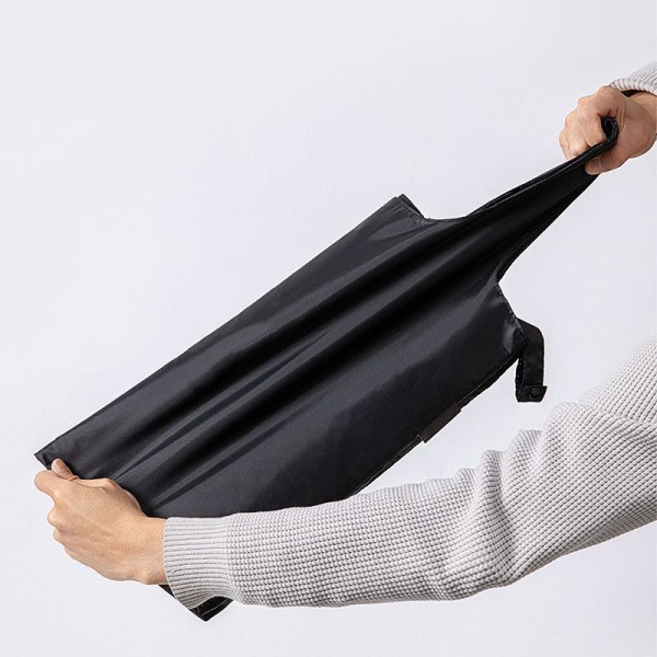 Black nylon hand shopping bag