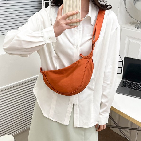 orange nylon shoulder bag