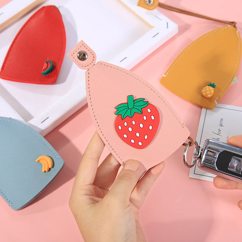 cute fruits pu leather key bag