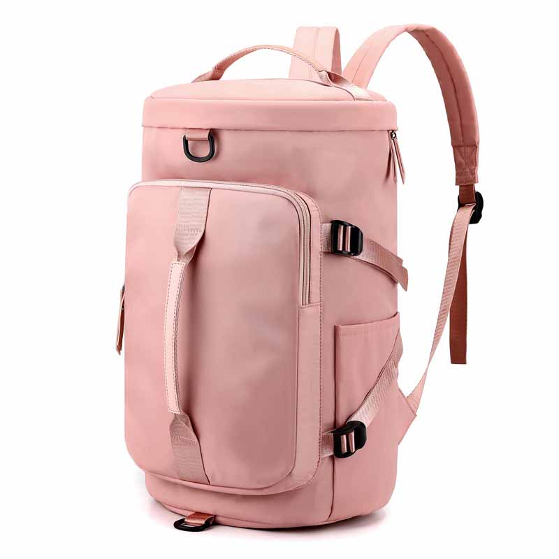 Light pink nylon sports backpack wholesale